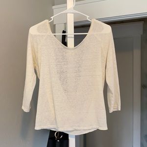 american eagle white plunging back top